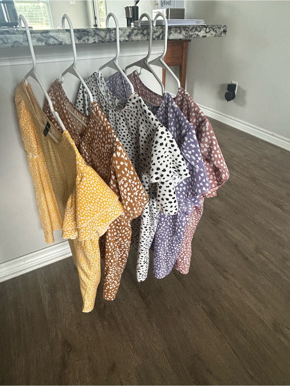 Speckled Flutter Sleeve Tops - Multi Color Pack